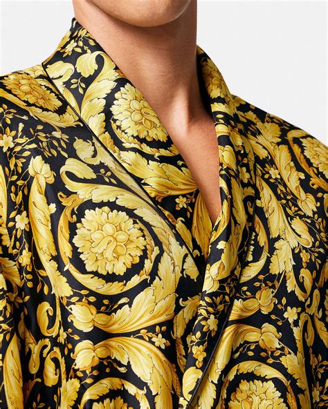 silk robe versace|Versace barocco print robe.